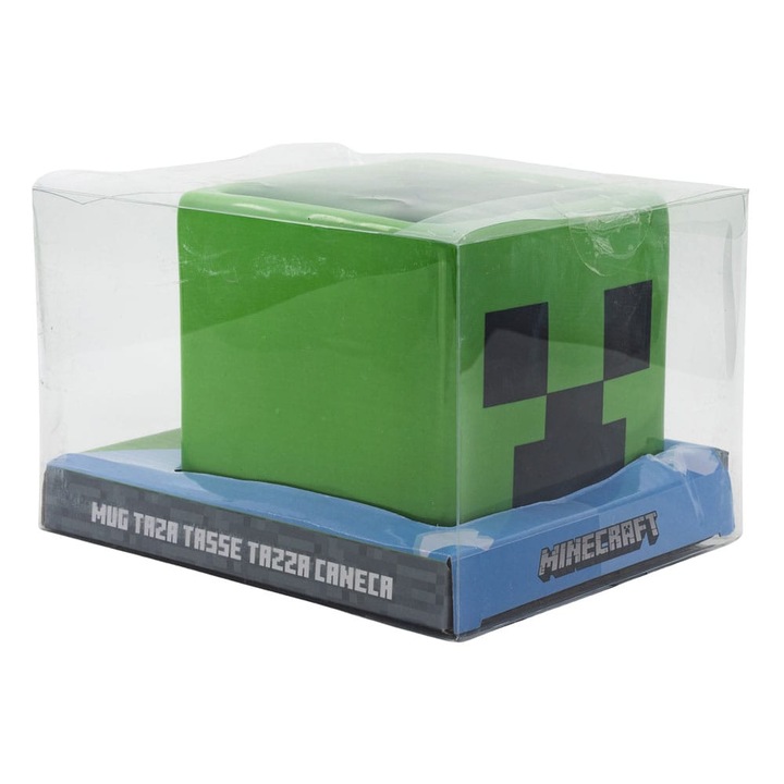 STOR Minecraft Creeper 3D bögre, 445 ml, dolomit, többszínű