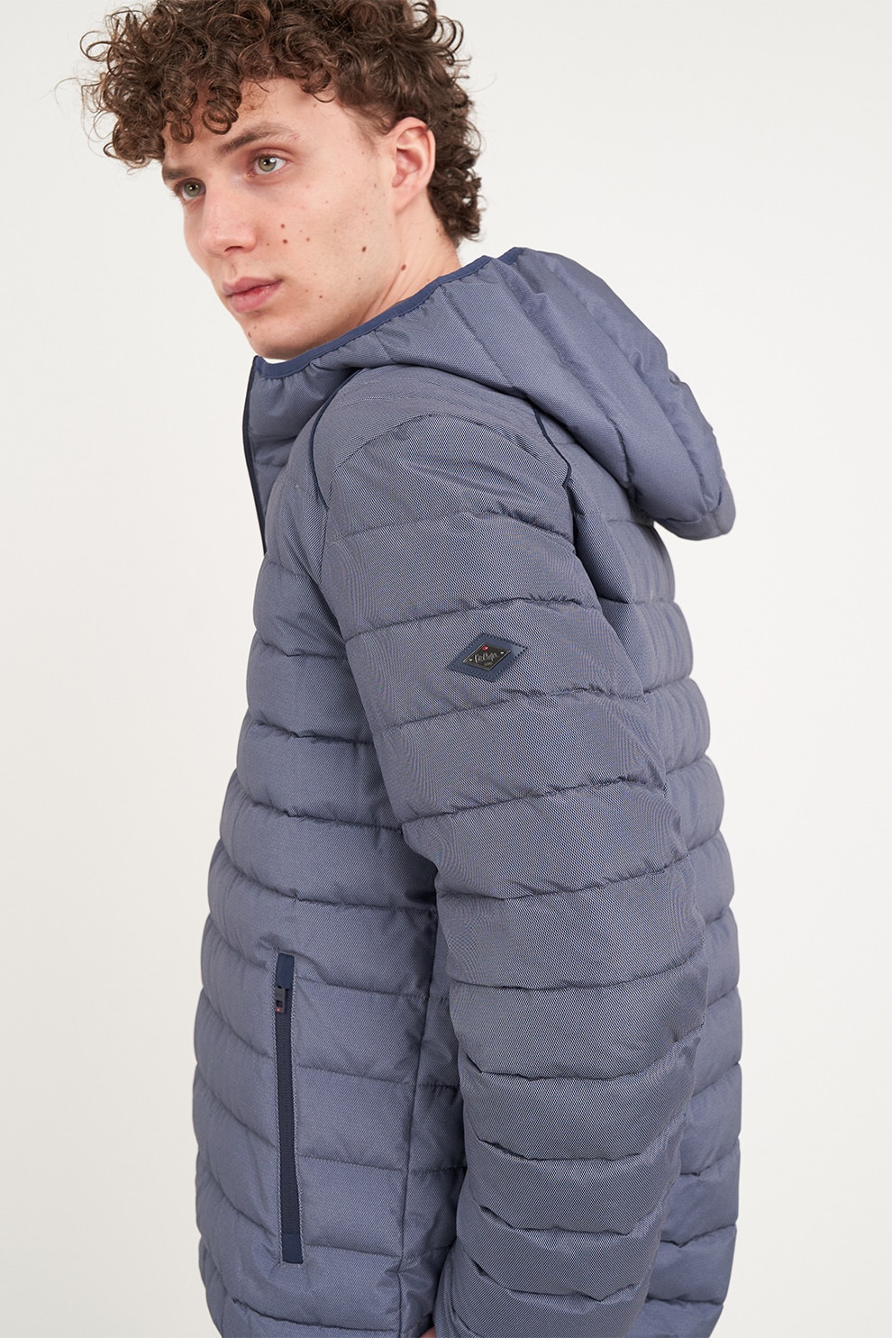 Lee Cooper, Geaca lunga cu gluga, Albastru marin, S - eMAG.ro