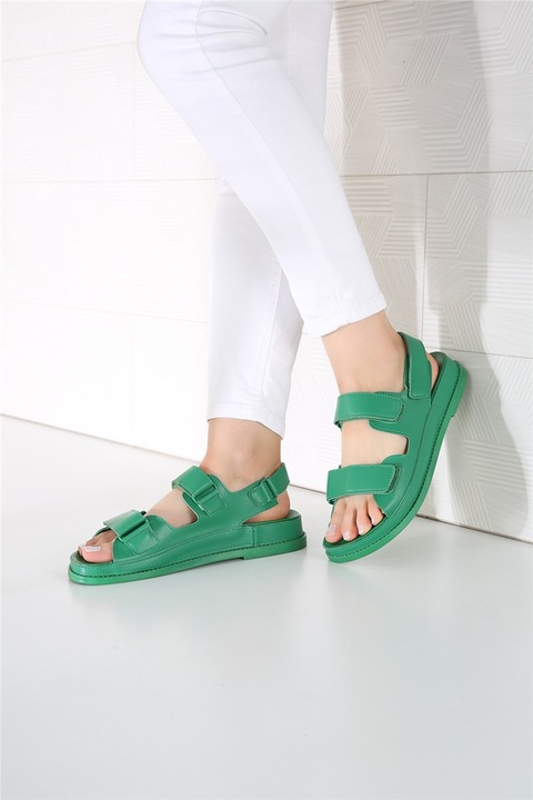 Női papucs, Ökológiai bőr, Moda Trend, 332617, Zöld, 38