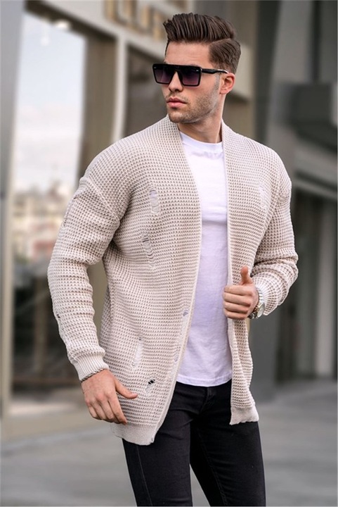 Bluza bărbați, Acril, Madmext, 362278, Bej, L
