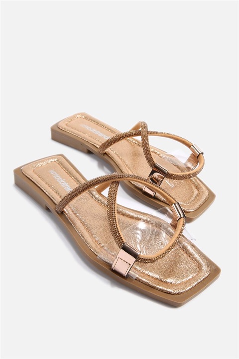 Női papucs, Ökológiai bőr, Moda Trend, 329720, Bronz, 39