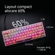 K KAVLORN Механична клавиатура с кабел, 61 клавиши, Гейминг, GASKET структура, Hot-Swappable суичове, RGB осветление, Компактна, Ергономична, USB кабел, Съвместима с PC, Лаптоп и eSports