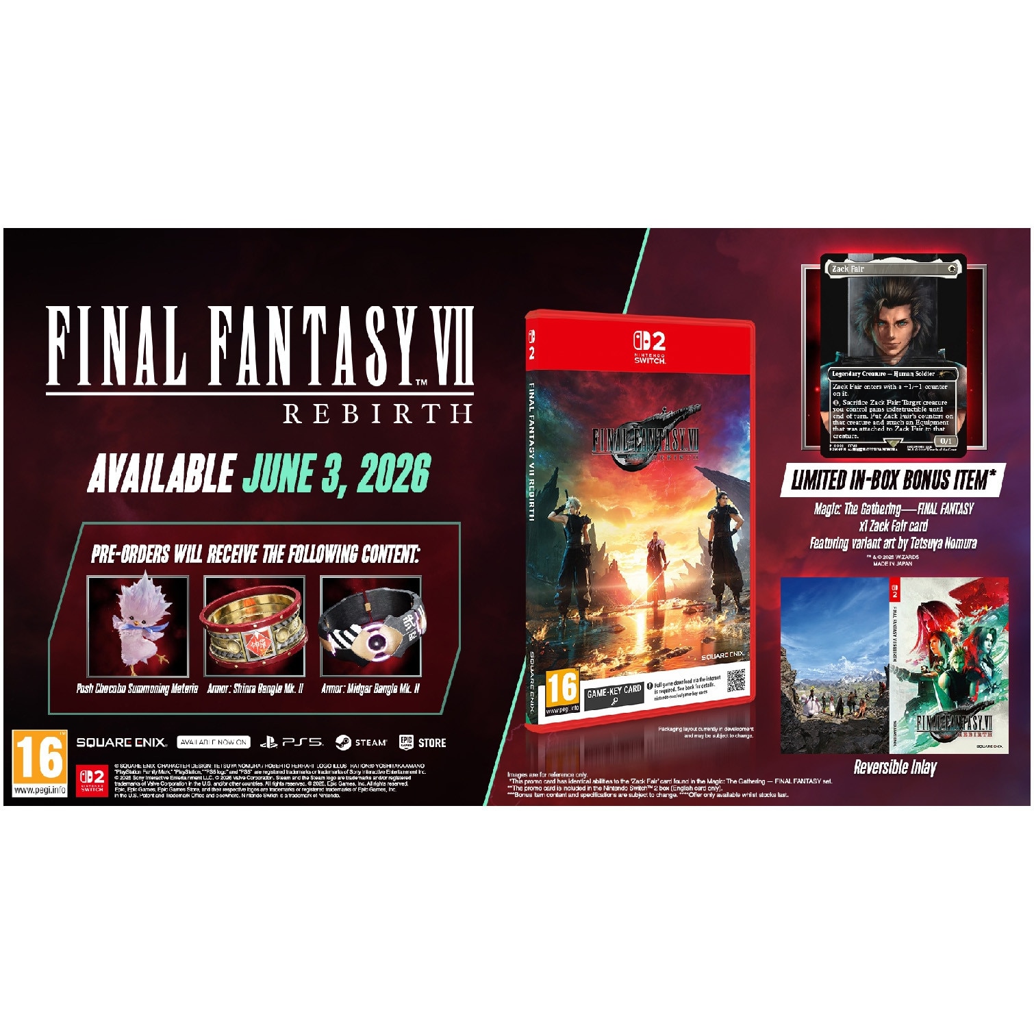 Joc Final Fantasy VII Rebirth D1 Edition pentru Nintendo Switch 2