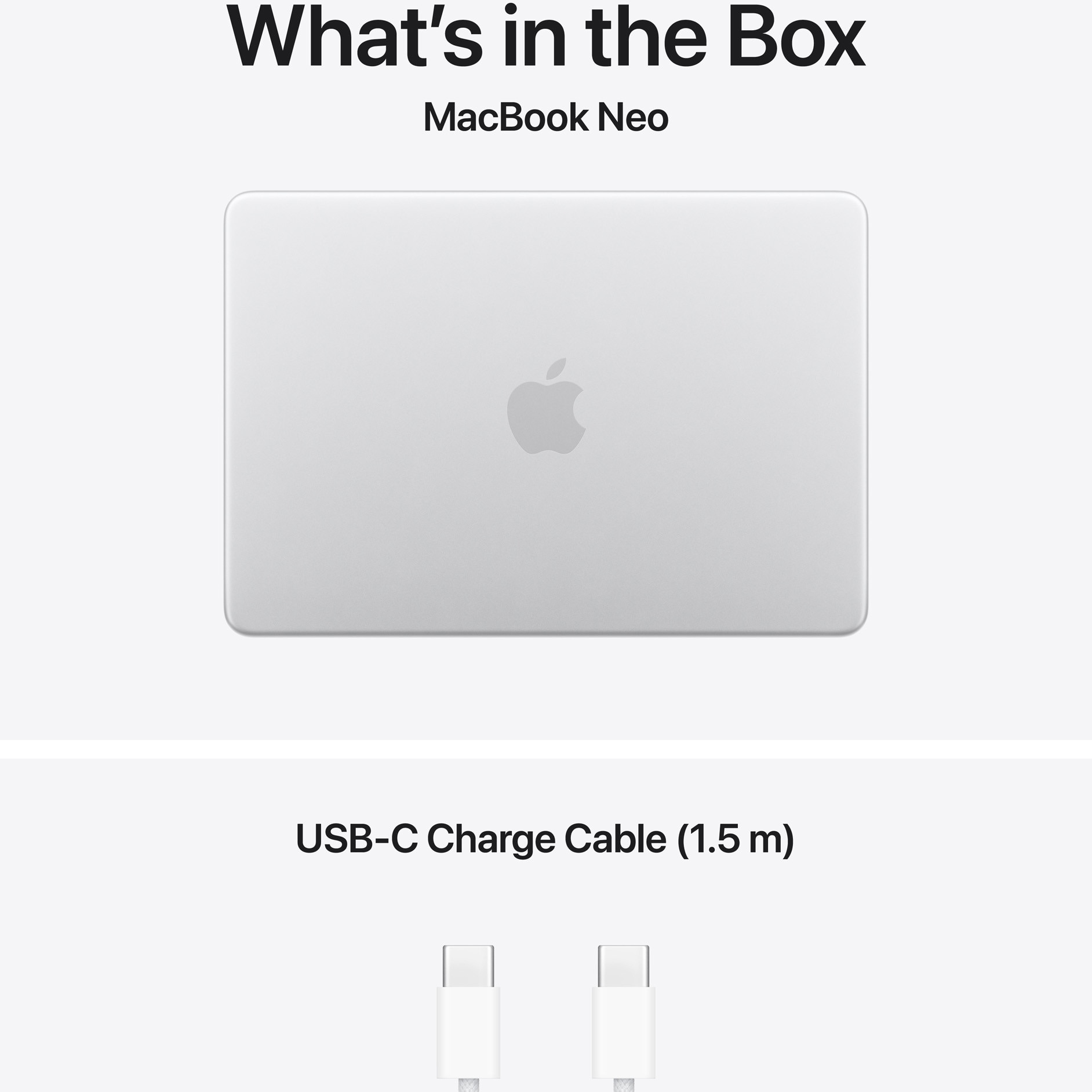 Apple MacBook Neo 13" Retina cu procesor Apple A18 Pro 6 nuclee CPU, 5 nuclee GPU, 16 nuclee NeuralEngine, 8GB RAM, 256GB SSD, Silver, Tastatura Internationala, Manual RO