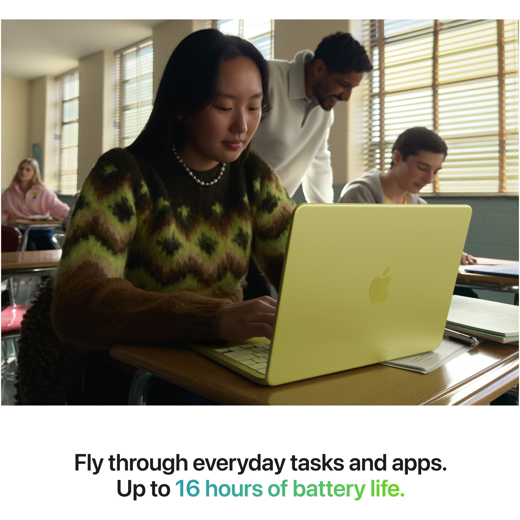 Apple MacBook Neo 13" Retina cu procesor Apple A18 Pro 6 nuclee CPU, 5 nuclee GPU, 16 nuclee NeuralEngine, 8GB RAM, 256GB SSD, Citrus, Tastatura Internationala, Manual RO