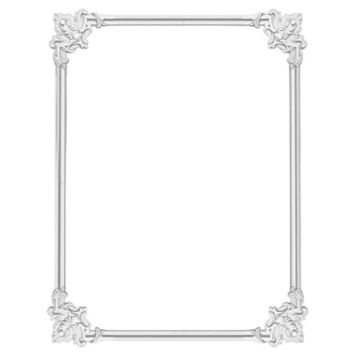 Set chenar decorativ perete HCR 502-2, Elite Decor, 3 baghete 3.2x1.6x200cm, 4 coltare 22x22cm, polimer dur, poliuretan