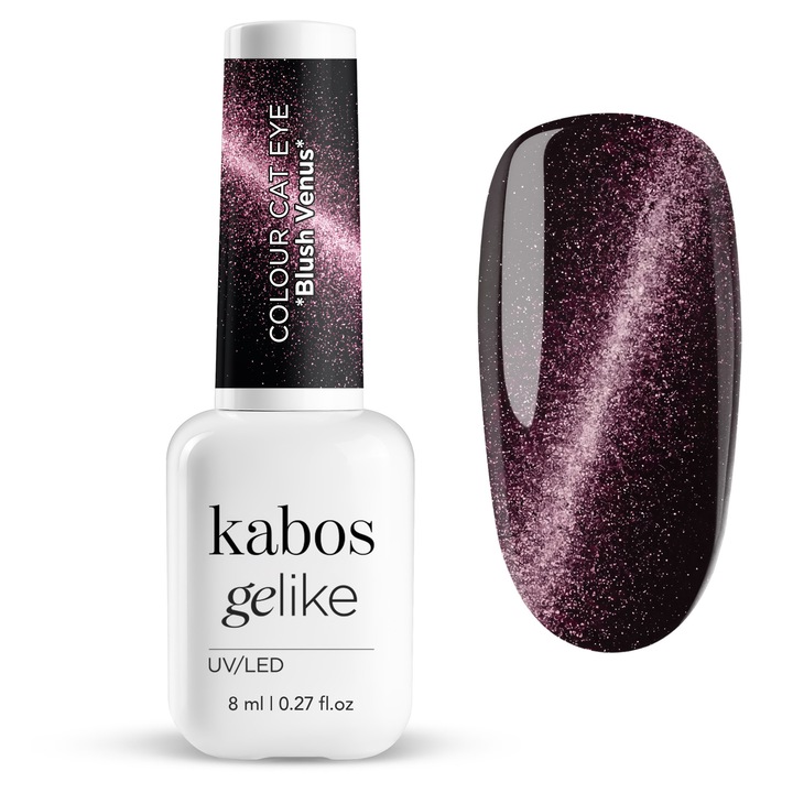 Oja Semipermanentă KABOS Gelike Cat Eye Blush Venus, Roz Blush, 8ml, Efect 3D Magnetic, Formula Delicată pentru Unghii Sensibile