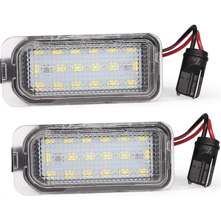 Set plafoniere LED Emzone pentru numărul de înmatriculare pentru FORD Kuga Focus MK3 Galaxy C-Max S-Max B-Max Transit Mondeo Fiesta, 12V, 2 bucăți