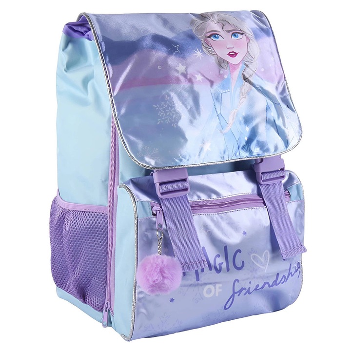 Anatómiai iskolatáska Disney Frozen, 42x32x22cm, bővíthető, párnázott háttal, könnyű