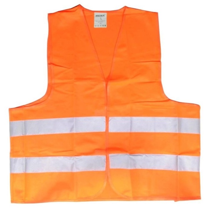 Set 2 x Vesta Semnalizare Reflectorizanta Prima, Portocaliu Fluorescent, Marimea L