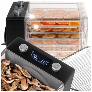 Dezhidrator Adler, 600W, 6 programe automate, 30-75°C, 426x312x293mm, set cu 6 suporturi din otel inoxidabil