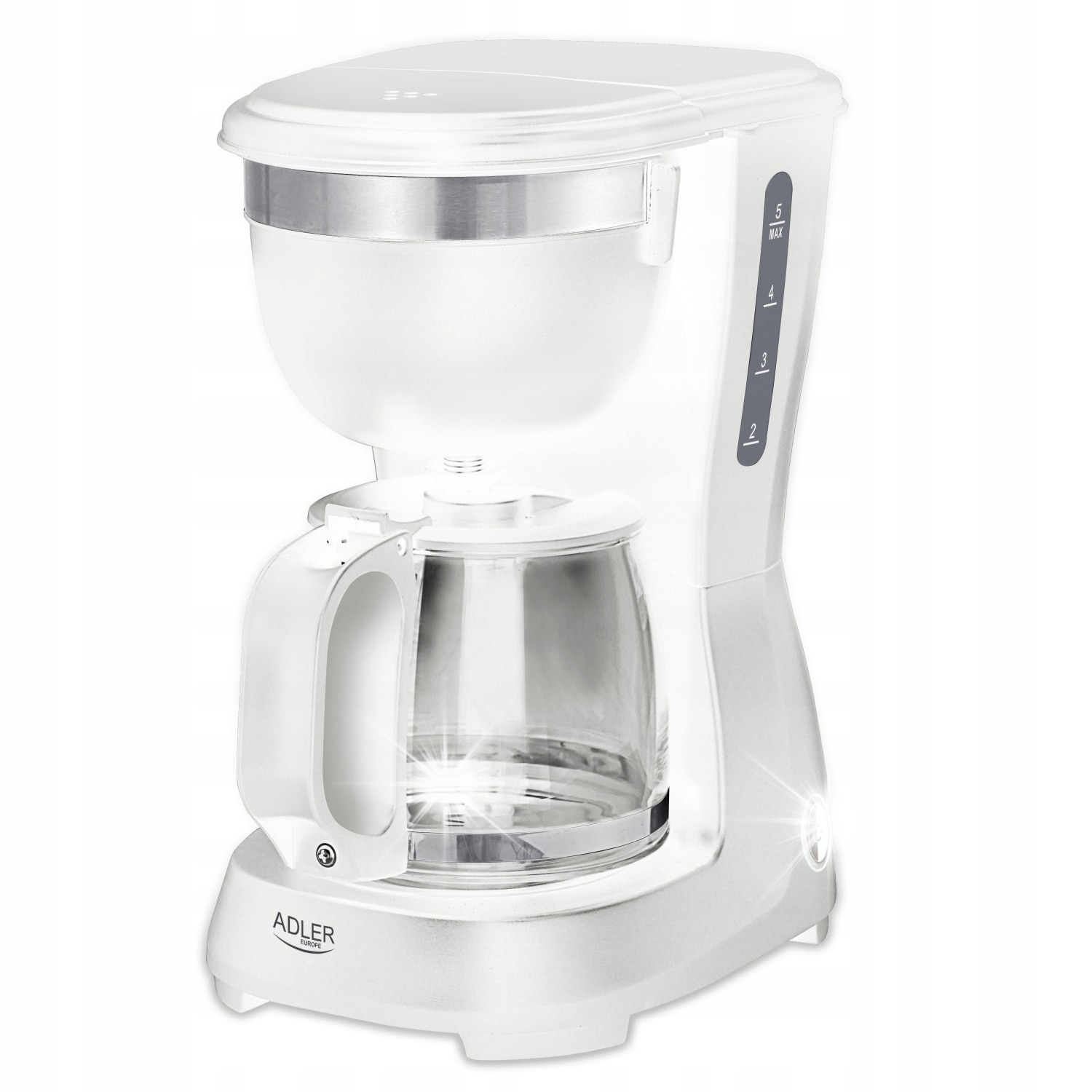 Ekspres de cafea Adler AD 4381W, 0,6L, alb, functie de mentinere a temperaturii, blocare picurare