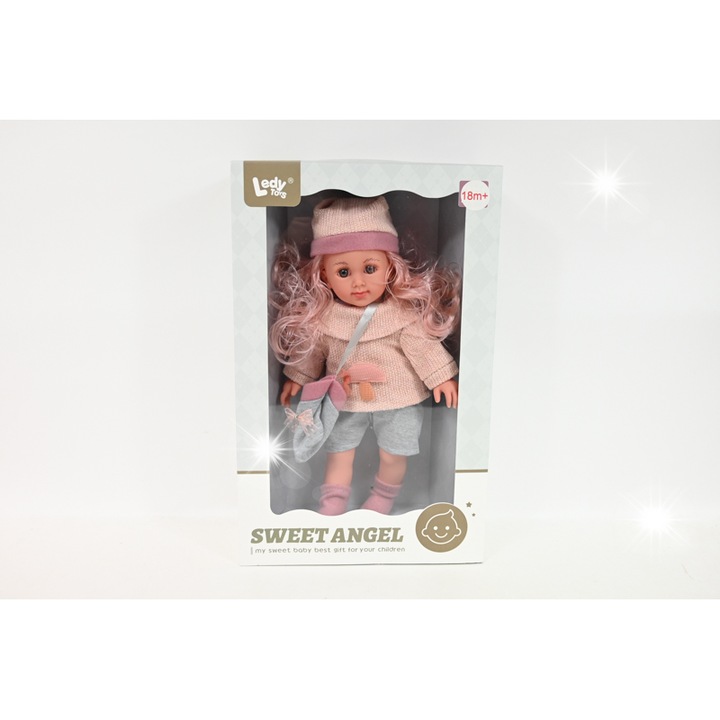 Artyk baba 38cm, szőke, pulóverrel és kiegészítőkkel, 18m+ gyermekeknek