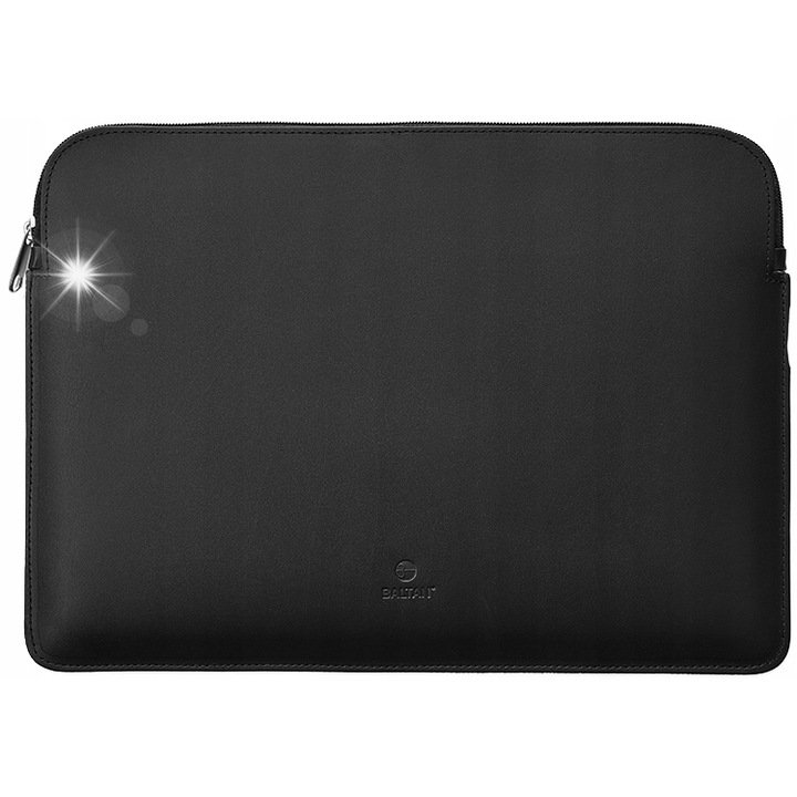 Etui laptop 15.3'', Baltan, piele naturala, negru, pentru laptopuri subtiri