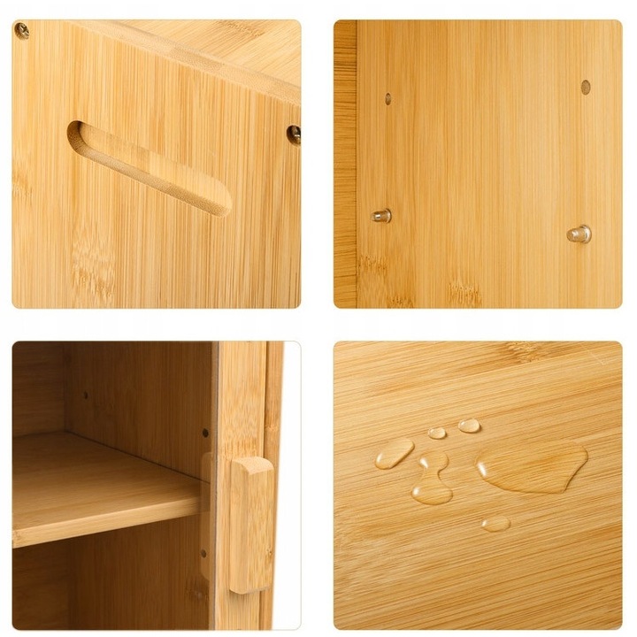 Gockowiak élelmiszeres doboz, bambusz kenyértartó, 31x40x20cm, natúr