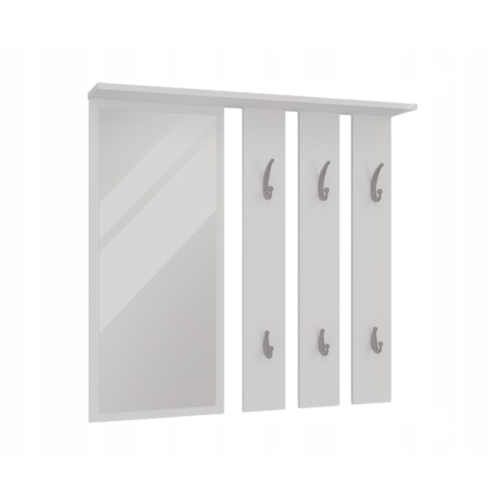 OPAL fehér tükrös fogas, 6 kampó, mérete 82x85x15cm