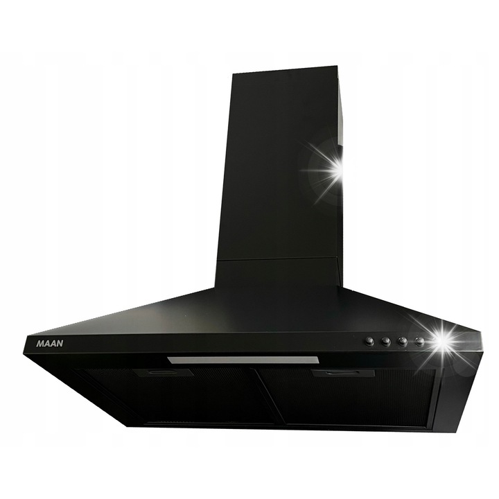 Абсорбатор MAAN Vela 2, 50 см, черен, 325 м³/ч, с LED осветление, стенен тип