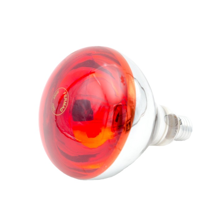 Fermag infravörös izzó 250W E27 hőálló piros üvegből csibék, malacok, bárányok és hüllők melegítésére