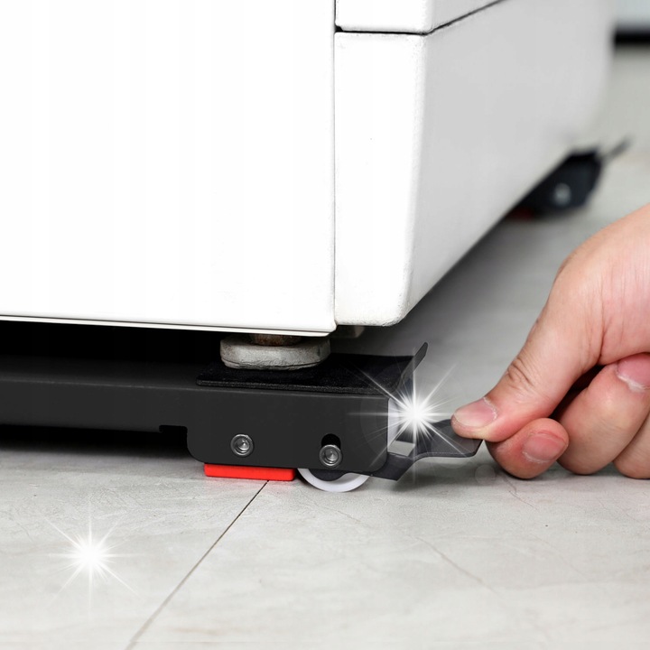 Количка за транспортиране на домакински уреди, Mozos DZ1, капацитет 500 кг, регулируем размер 45-72 см, черен