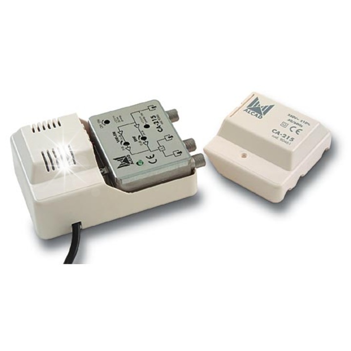 Alcad CA-215 antennaerősítő, 2 kimenet, 24dB, 72x110mm, IP20