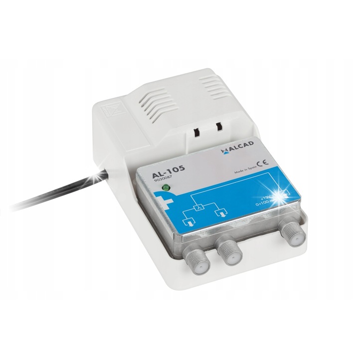 Antenna elosztó, Alcad AL-105, 12V, 2 kimenet, IP30