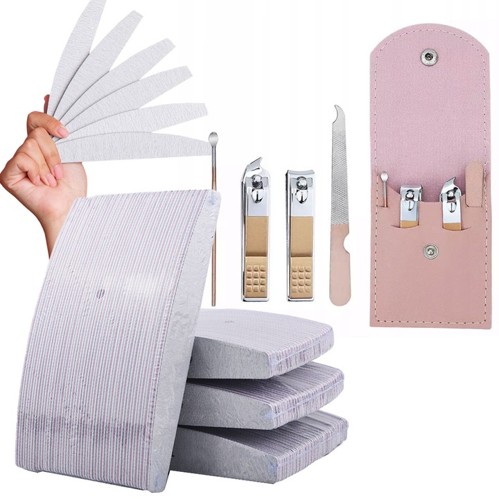 Set 100 pile cosmetice lodka 100/180, rose gold, cu accesorii