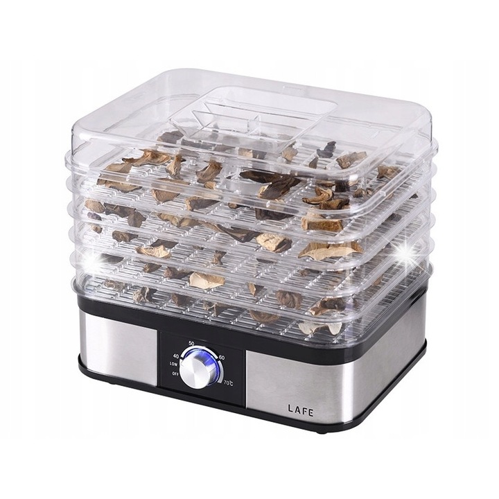 Deshidrator LAFE NutriDry, 5 tavi, 250W, 40-70°C, pentru legume si fructe