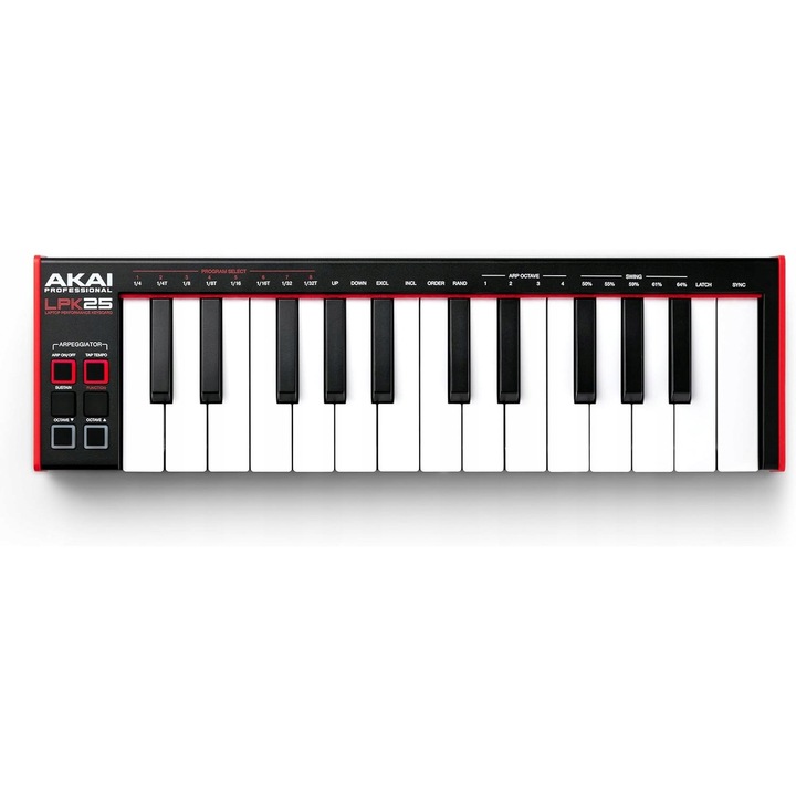 MIDI контролер AKAI LPK25 MK2, 25 клавиша, черен, USB