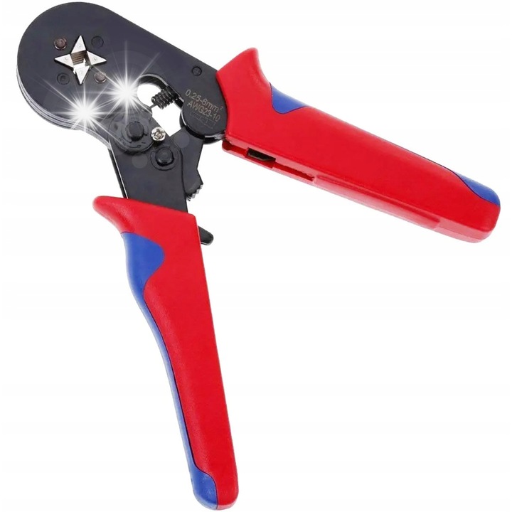 Szigetelt érvéghüvely préselő fogó, Aptel, 0,25-10mm2, 1200 darabos készlet, 17,5cm