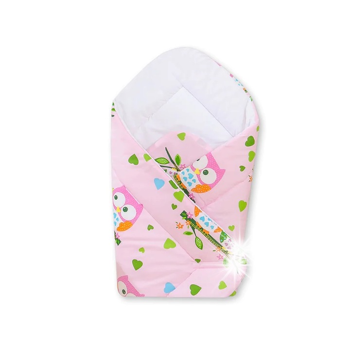 Одеяло за бебета, BabyLion, модел Basic, розово, 77x77cm, с подсилващ пълнеж