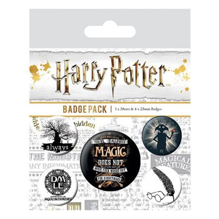 Jelvény, Harry Potter, Pyramid International, 5 darabos készlet, többszínű