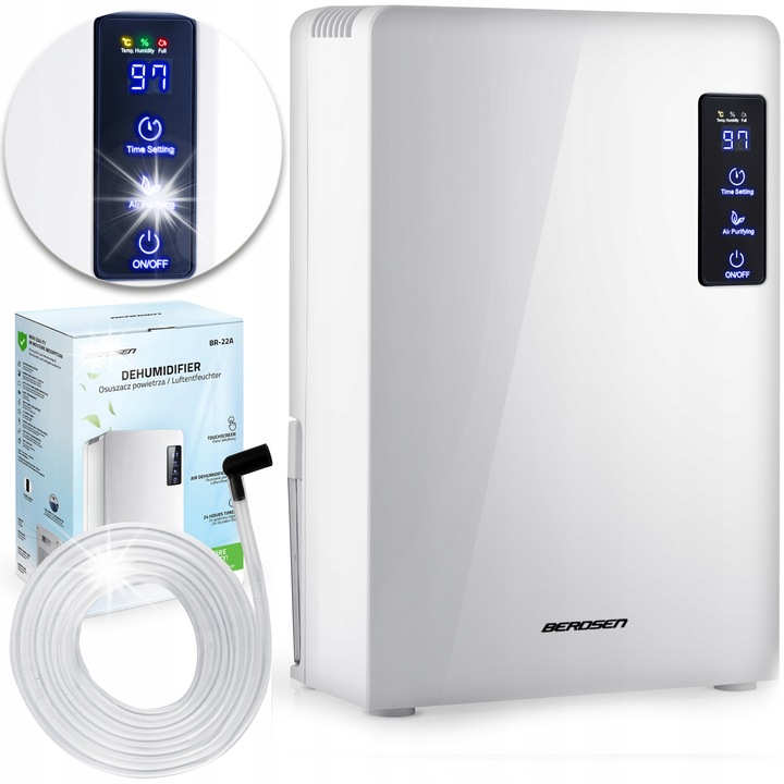 Berdsen BR-22A páramentesítő, 90 W, 700 ml/nap, 2200 ml, Peltier technológia, UV lámpa, 24x12,5x36,5 cm