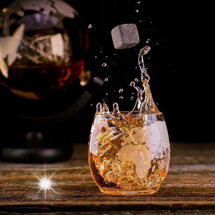 4 darabos whisky pohár szett, 310 ml, WHISISKEY, elegáns, luxus dobozban