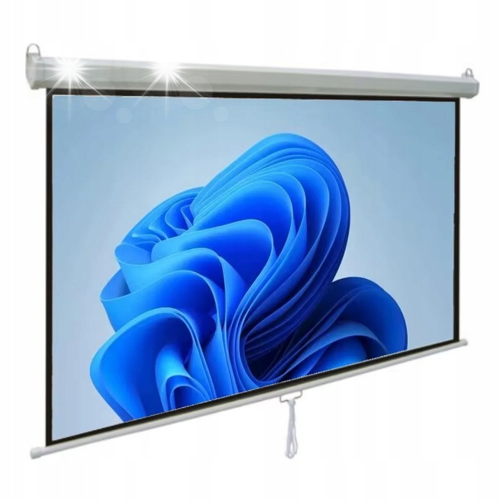 Vetítővászon 100", félautomata, fehér, teljes készlet