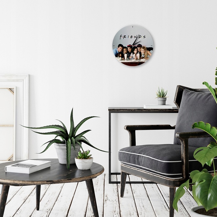 Friends falióra 29 cm, minimalista dizájn, élénk színek, többszínű