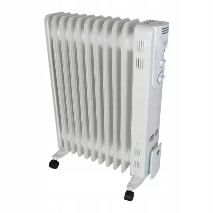 Електрически радиатор, 2500W, 11 ребра, бял, 63.5x25x49см