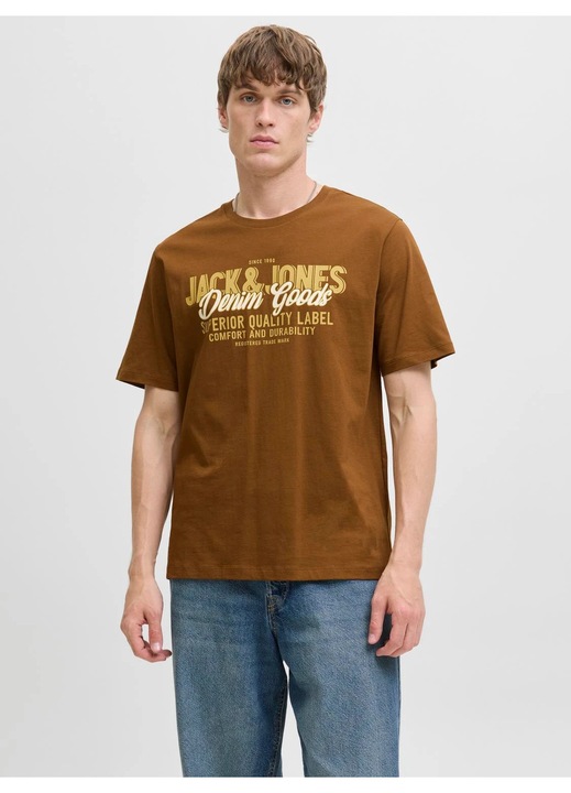 Jack & Jones 'Denim Goods' Férfi Póló – Barna, L-es méret