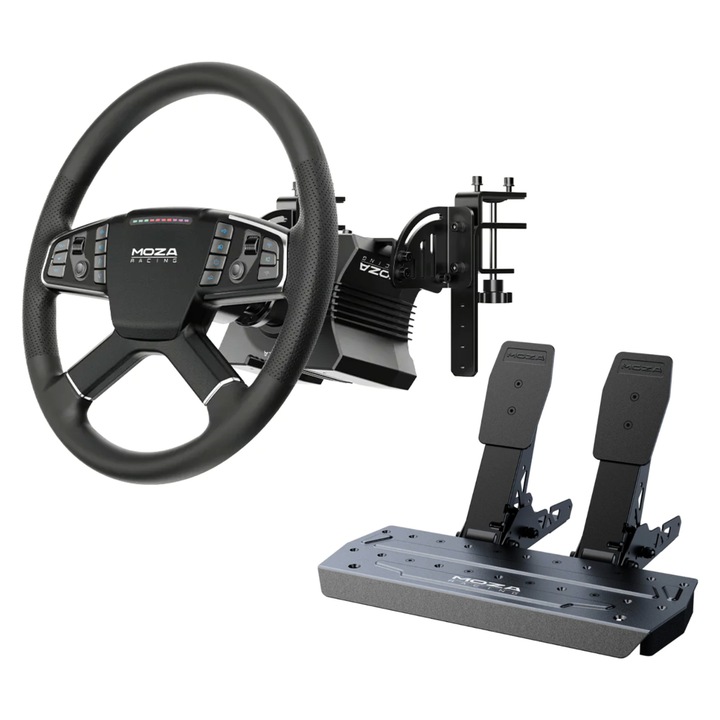 Set Moza Racing RS071, Baza R5, Volan TSW, Pedale SR-P Lite, negru, PC