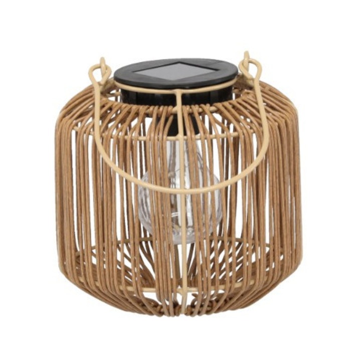 Соларна декоративна външна лампа в кафяв цвят - 12 см