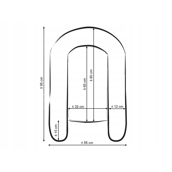 Бебешки пашкул, Bobono, двустранен, 95x55см, гранат, 12см височина