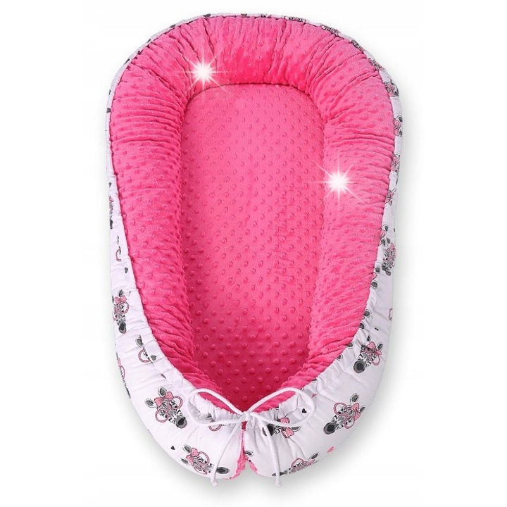 Бебешки пашкул, Bobono, розов, 95x55см, комплект с калъф за носене