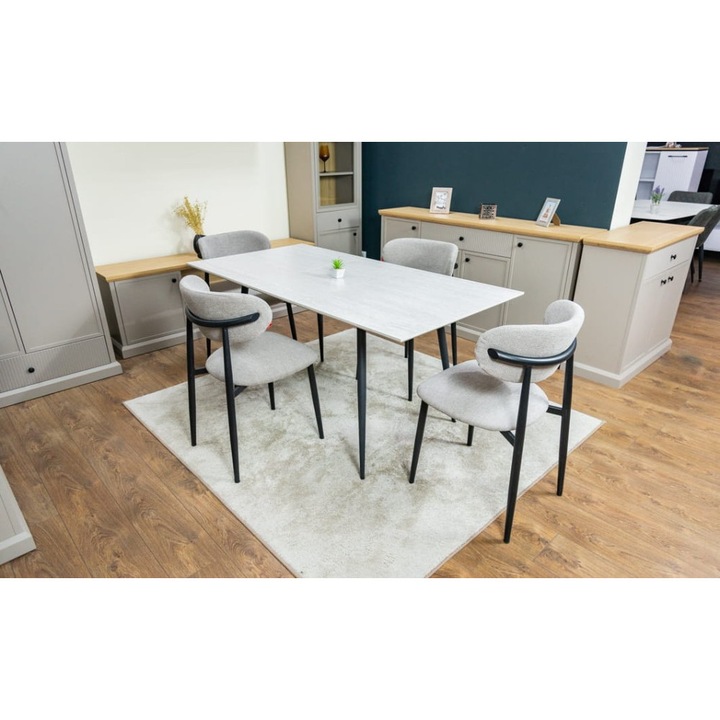 Set Masa Living Extensibila cu 4 Scaune KJD6316 Gri