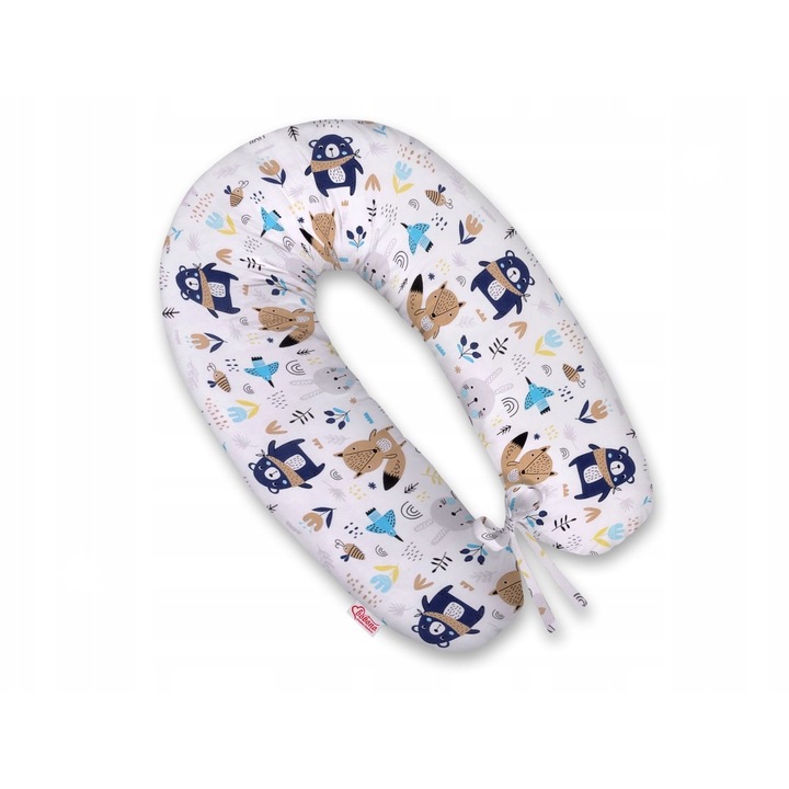 Възглавница за бременни Bobono Longer, удобна опора, многоцветна, 105x60см