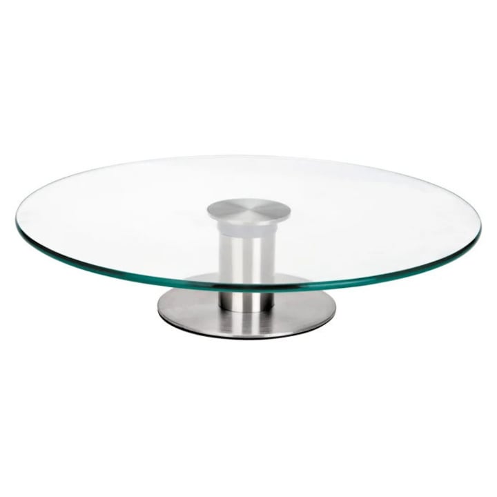 Suport rotativ pentru tort Ibili, otel inoxidabil/sticla, 30x7, transparent