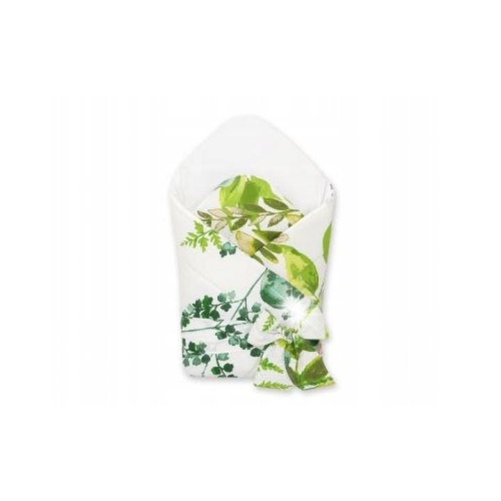 Бебешко одеяло Bobono, евкалипт, 77x77см, с връзки, антиалергично