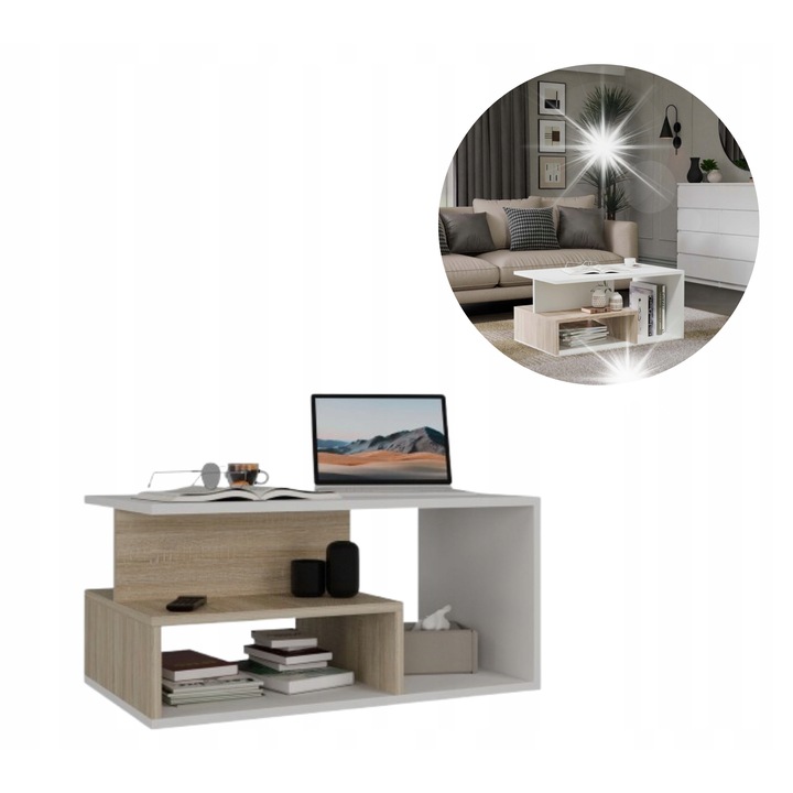 Маса Lawa Prima Sonoma Mix с рафт, 90x51x43см