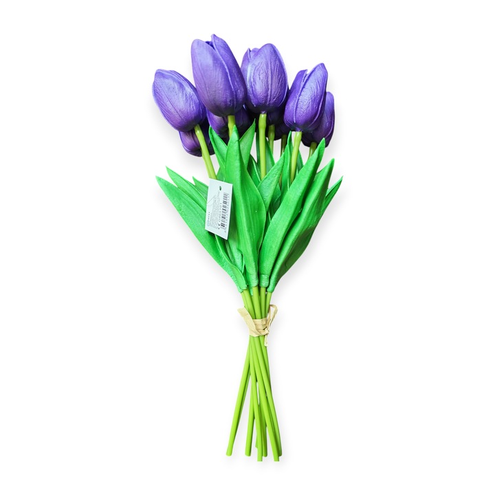 Buchet de lalele din cauciuc, 10 fire-Mov