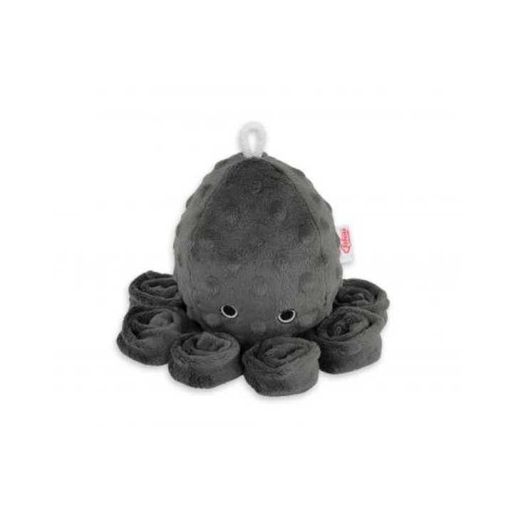 Плюшена играчка Bobono, с дрънкалка, антрацит, 31см