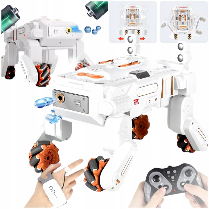 BOUNN Lazic Intelligens Távirányítós Autó Vízi Bombával, Fehér-Narancs, 27x17x18cm, Komplett szett