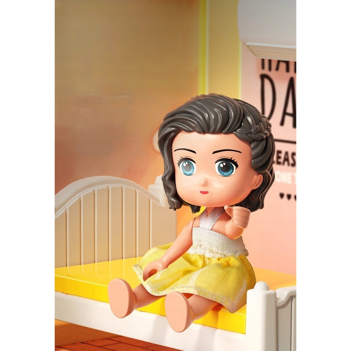 Set de constructie BOUNN, vila de lux, 243 elemente, 3 niveluri, 2 figurine, multicolor, 44,5x38cm